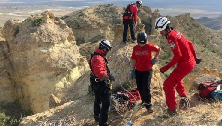 Dağda Mahsur Kalan Keçileri Akut Kurtardı