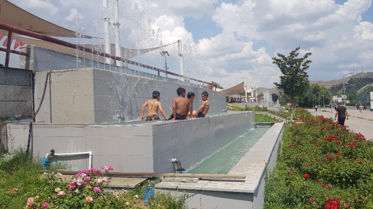 Çocukların Süs Havuzundaki Tehlikeli Atlayışları Korkutuyor