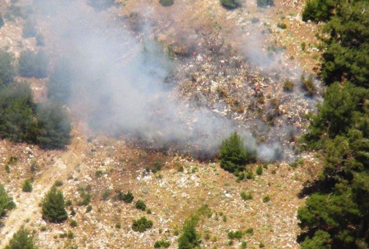 Helikopter İle Trafik Denetimine Gittiler, Orman Yangını İle Karşılaştılar