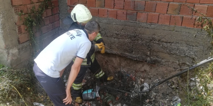 Bafra’da Çöp Yangını