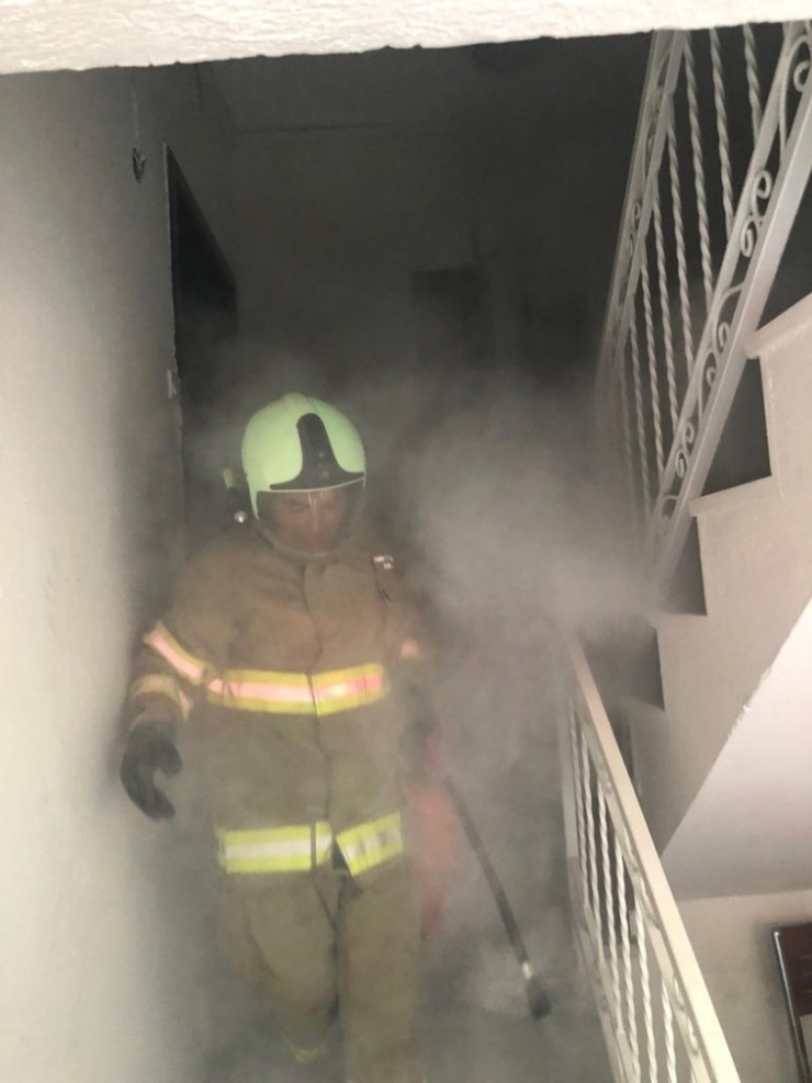 Burhaniye’de Pano Yangınını İtfaiye Söndürdü