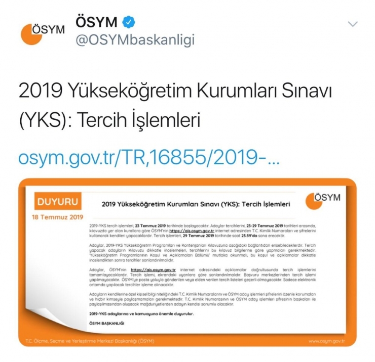 Yks Tercih Kılavuzu Yayınlandı