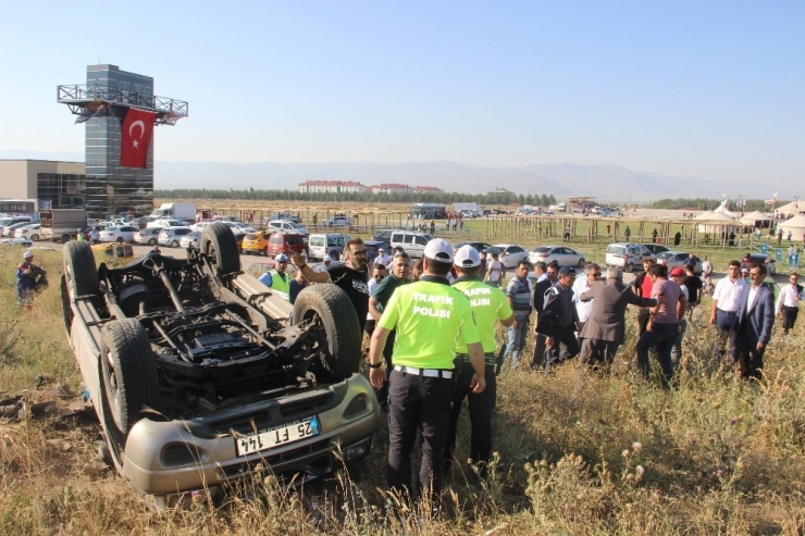 3 Kez Takla Atan Araçtan Burnu Bile Kanamadan Çıktı