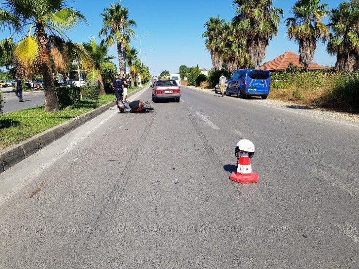Manavgat’ta Motosiklet Kazası: 1 Yaralı