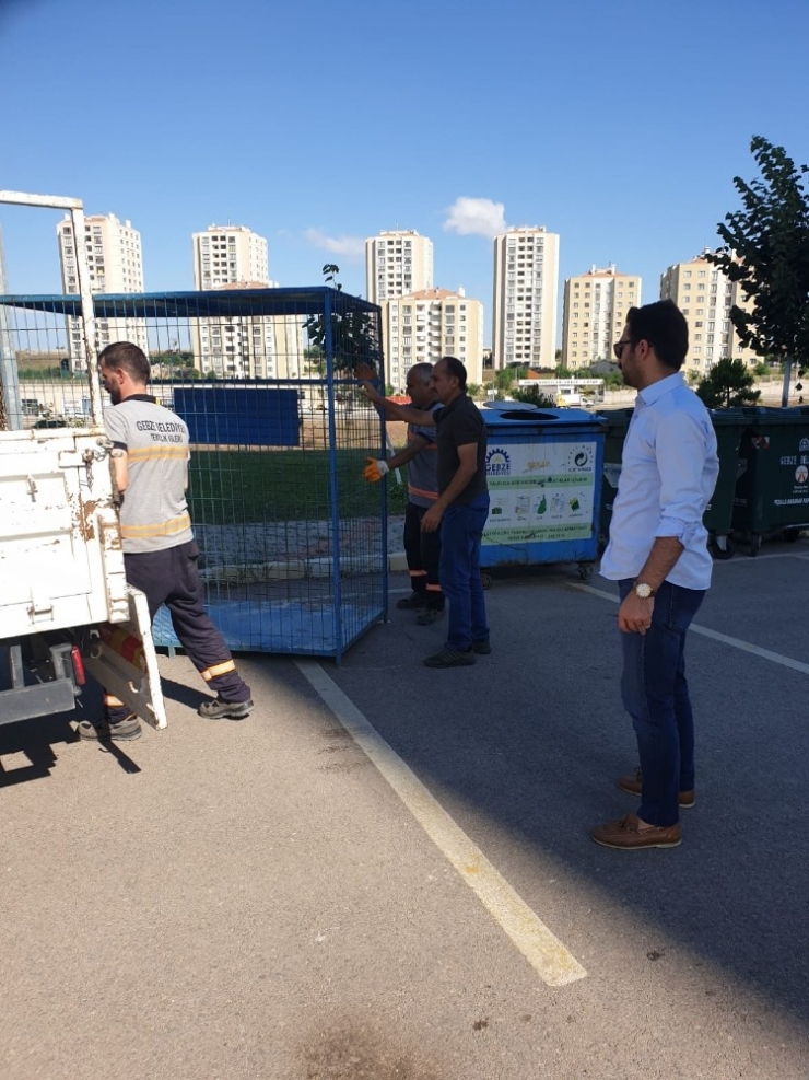 Gebze’de Geri Dönüşüm Kafesleri Yenilendi