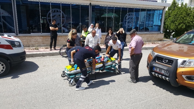Kamyonetin Çarptığı Bisikletli Kız Çocuk Yaralandı