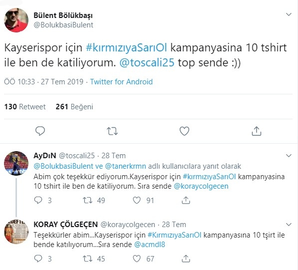 Kayserispor Taraftarına Eski Futbolculardan Destek