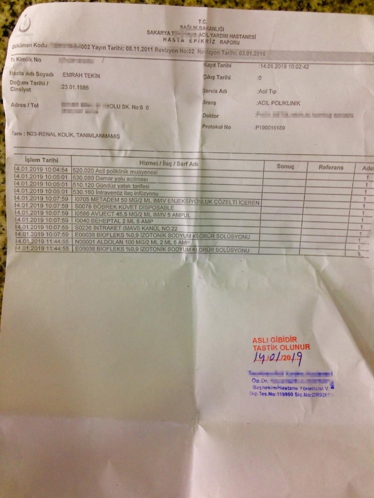 Böbrek Taşı Şikayetiyle Gitti, Yanlış Tedavi Gördüğünü İddia Etti