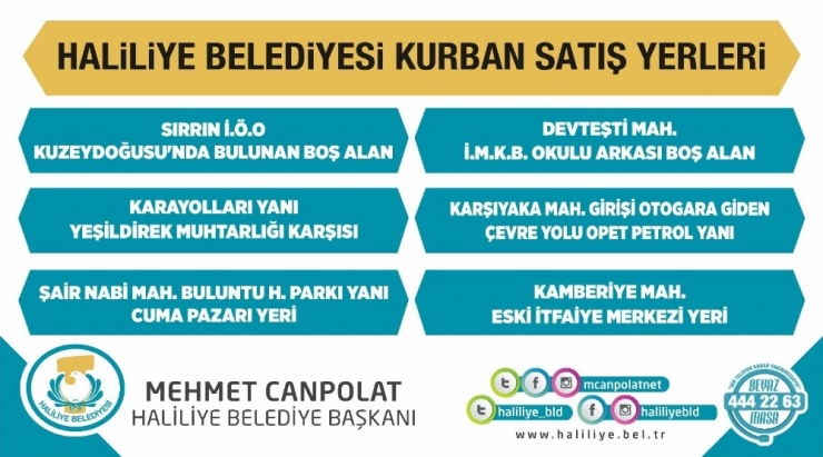 Haliliye’de Kurban Kesim Ve Satış Yerleri Belirlendi
