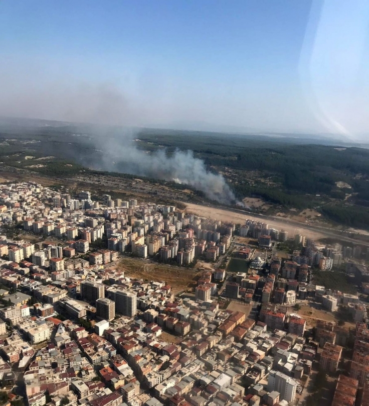 İzmir’in Buca İlçesinde, Sürüsünün Direksiyon Hakimiyetini Kaybettiği Saman Yüklü Kamyonunun Devrilmesi Sonucu Çıkan Yangın Ormana Sıçradı. İzmir Orman Bölge Müdürlüğü’ne Bağlı 5 Helikopter Ve 8 Arazöz İle Yangına Müdahale E