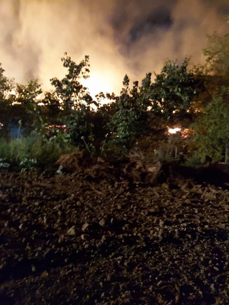 Yangında 5 Bin Saman Balyası Kül Oldu