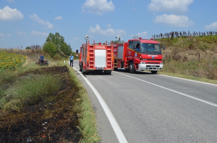 Sürücülerin Attığı İzmarit Makilik Alanı Yaktı