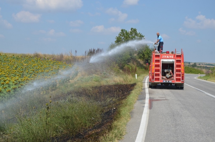 Sürücülerin Attığı İzmarit Makilik Alanı Yaktı