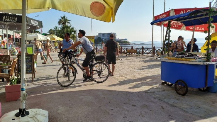 Kuşadası Dünyaca Ünlü Plajları Bisikletli Polislere Emanet
