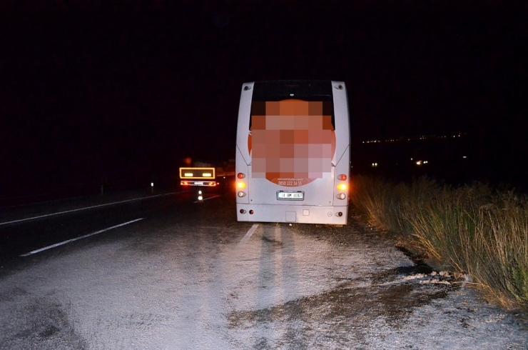 Otobüsten Dökülen Yağ Kazaya Neden Oldu