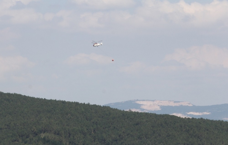 Orman Yangınına Müdahale Sürüyor