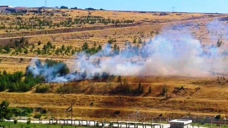 Ağaçlık Alanda Korkutan Yangın