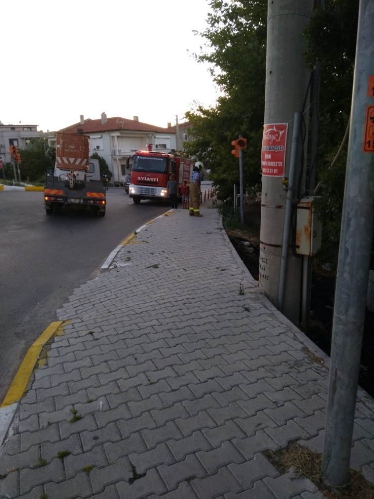 Burhaniye’de Trafo Yangını Korkuttu