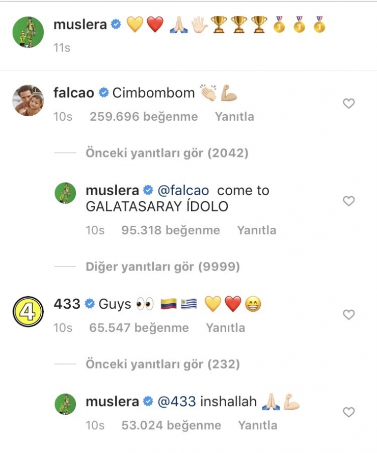 Radamel Falcao’dan Galatasaray Taraftarını Heyecanlandıran Paylaşım
