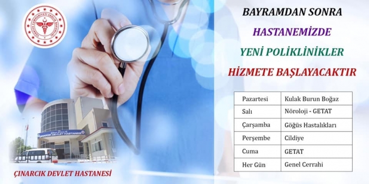 Çınarcık Devlet Hastanesine 6 Yeni Poliklinik Açıldı