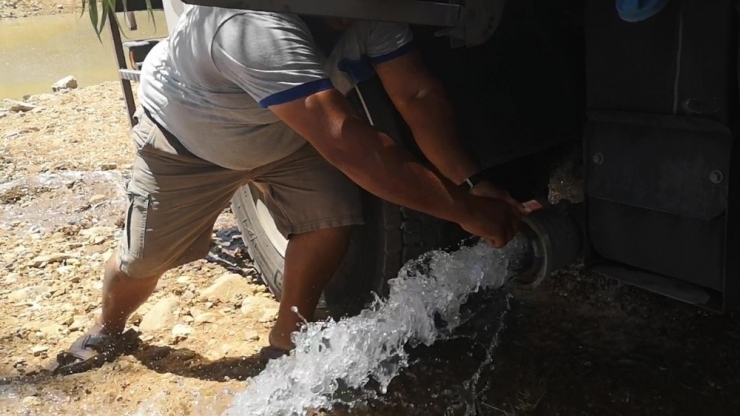 Susuz Kalan Kaplumbağalara Belediyeden Su Takviyesi