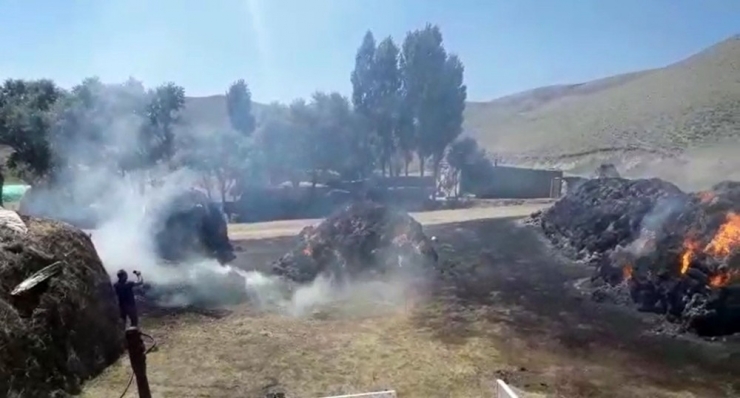 Ağrı’da Çıkan Yangında 110 Ton Ot Küle Döndü