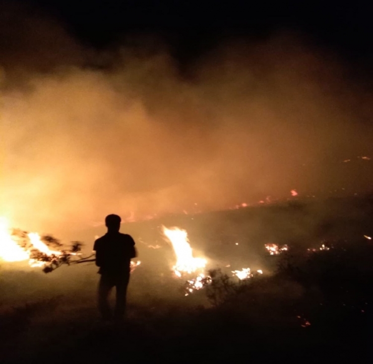 Ot Yangını Evlere Sıçramadan Söndürüldü