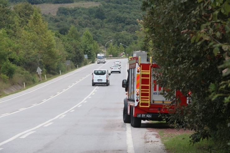 Şarampole Uçan Otomobilden Burnu Bile Kanamadan Çıktı