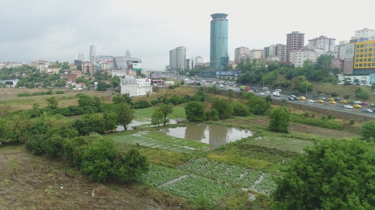 Fikirtepe’de Su Basan Metrobüs Alt Geçidi Havadan Görüntülendi
