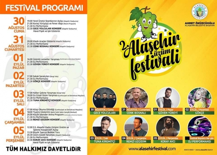 Alaşehirliler ’Üzüm Festivali’ İle Coşacak