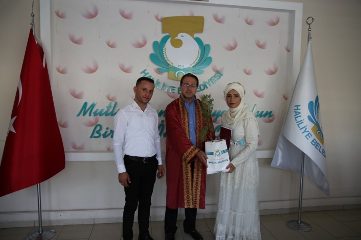 Haliliye’de Nikahı Kıyılan Çiftlere Fidan Hediye Ediliyor