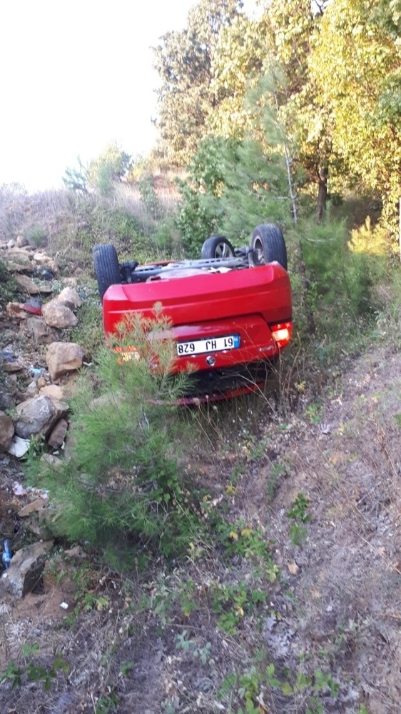 Korudağ’da Otomobil Şarampole Yuvarlandı: 2 Yaralı