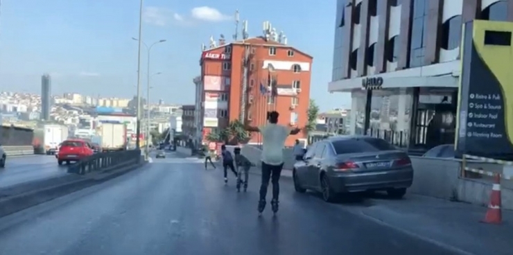 E-5’te Patenli Gençler Yürekleri Ağza Getirdi