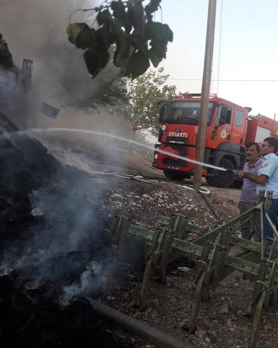 Saman Yüklü Tırda Yangın