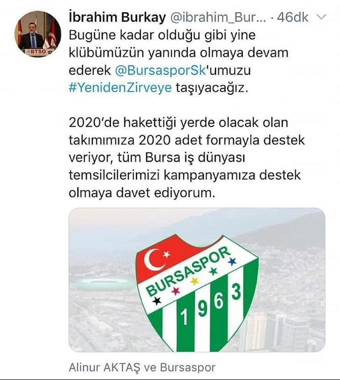 Aktaş Ve Burkay’dan Bursaspor’a Forma Desteği