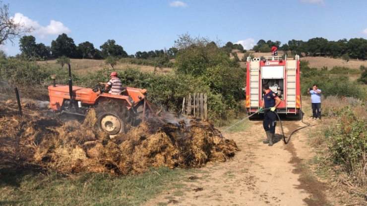 Çan’da Saman Balyaları Yandı