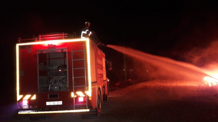 Burhaniye’de Çöplük Yangını