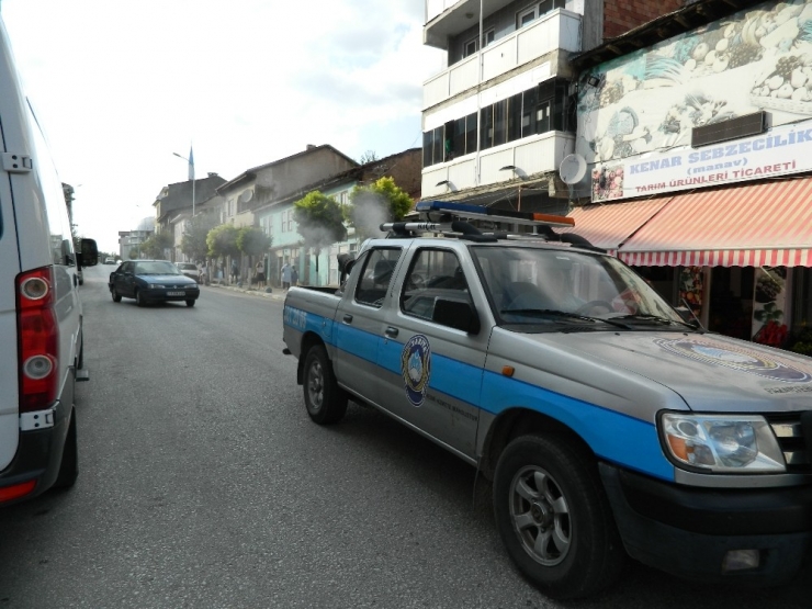 Pazaryeri’nde Sokaklar Haşerelere Ve Sineklere Karşı İlaçlanıyor