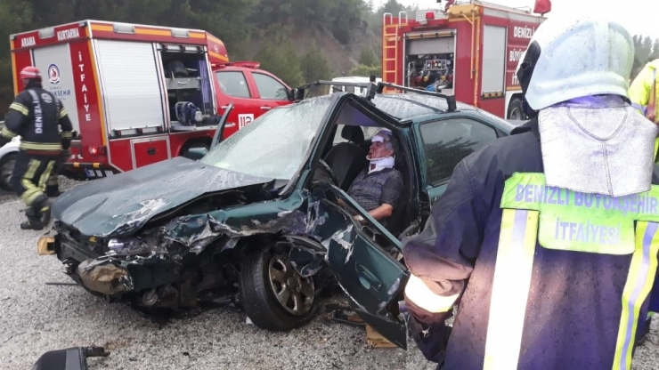 Denizli’de Trafik Kazası: 1 Yaralı