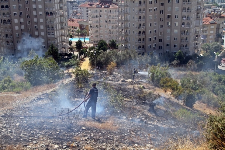 Alanya’da Çıkan Yangın Yerleşim Yerlerin Sıçramadan Söndürüldü