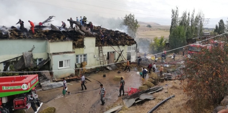 Köyde Çıkan Yangında 3 Ev Ve 2 Ahır Kullanılamaz Hale Geldi