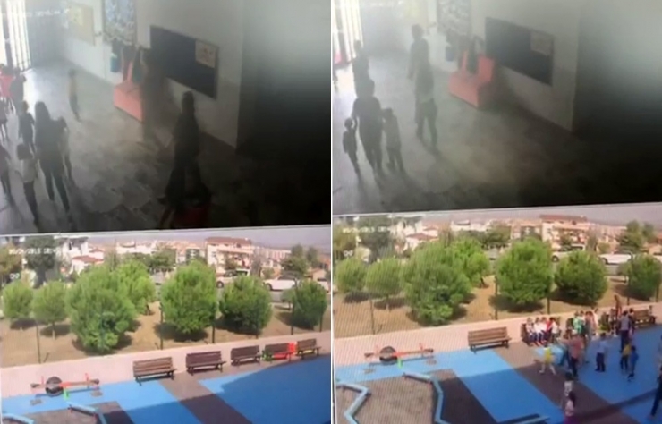 Depremde Minik Öğrenciler Böyle Tahliye Edildi