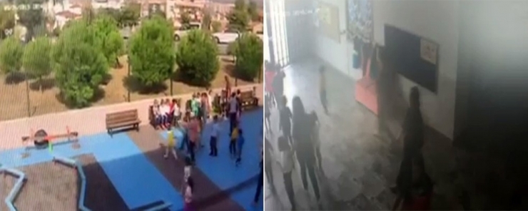 Depremde Minik Öğrenciler Böyle Tahliye Edildi