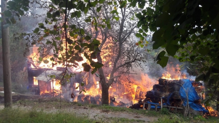 Sinop’ta Ahşap Ev Alevlere Teslim Oldu