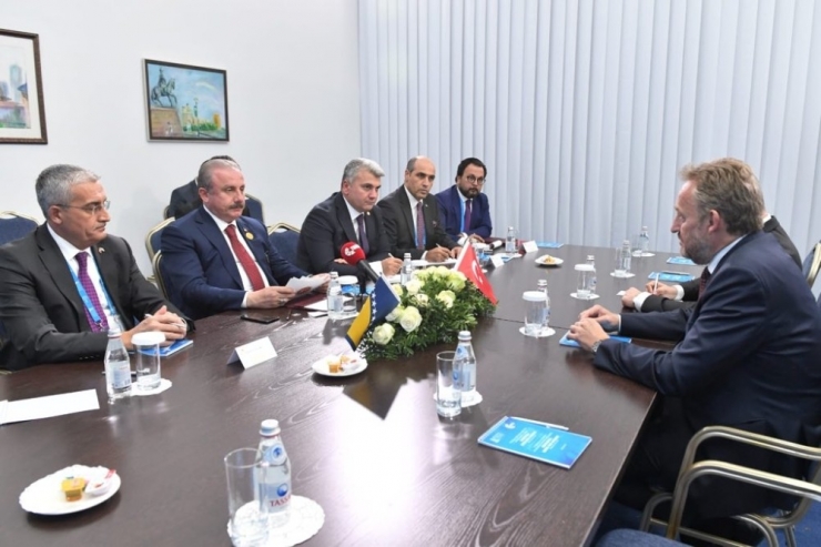 Tbmm Başkanı Şentop, Katar Şura Konseyi Başkanı Al Mahmoud İle Görüştü