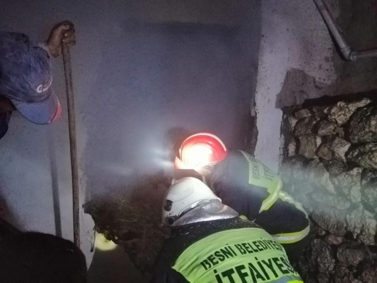 Ahırda Çıkan Yangın Korkuttu