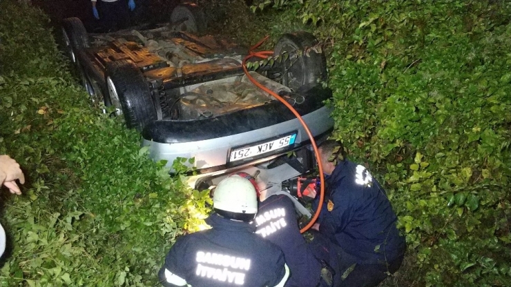 Düştüğü Su Kanalında Ters Dönen Araçta Can Pazarı