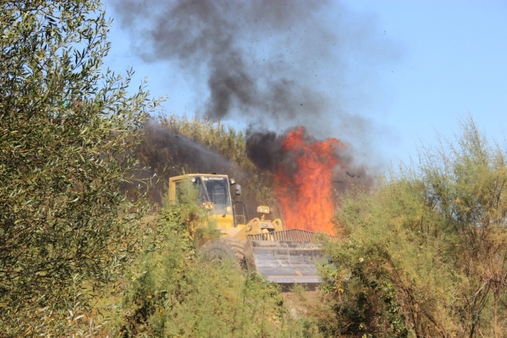 Çan’da Linyit Döküm Sahasında Yangın