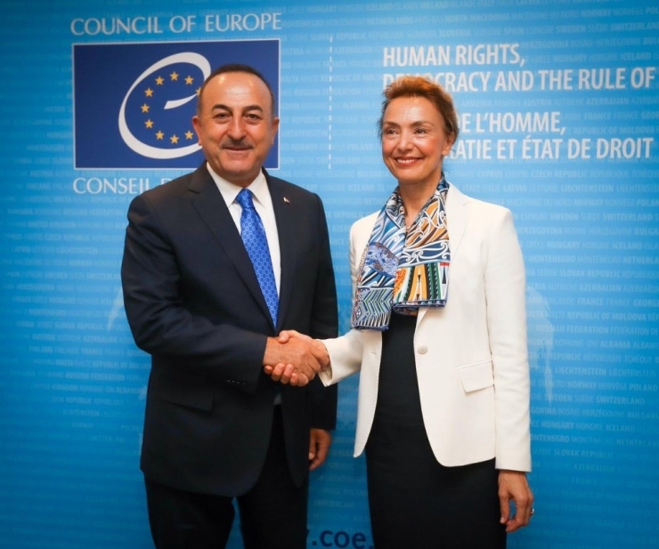 Bakan Çavuşoğlu, Avrupa Konseyi Genel Sekreteri Buric İle Görüştü