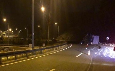 Kavak Yüklü Kamyon Devrildi; 1 Yaralı